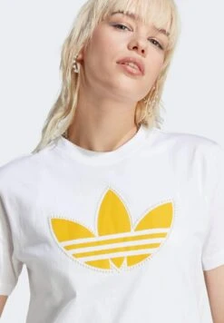 Adidas Originals Pearl Trefoil - Print T-Shirt - White -Trend Fusion Shop 0142f40070ec475ab6f82fc1926872a6