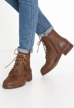 Anna Field Winter Boot - Lace-Up Ankle Boots - Coffee
