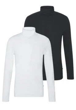 Pier One 2 Pack - Long Sleeved Top - White/Black