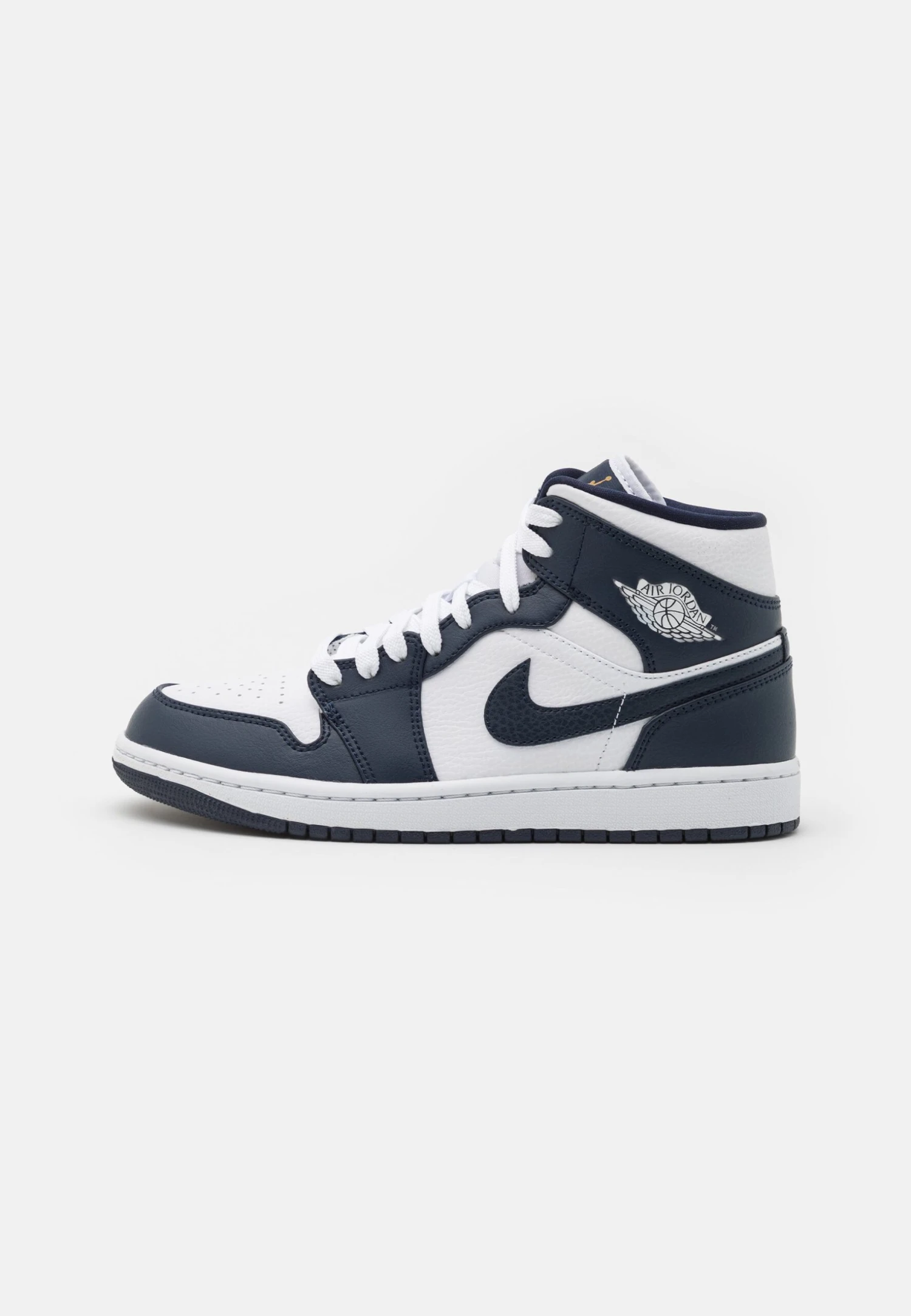 Air Jordan 1 Mid - High-Top Trainers - White/Metallic Gol/Obsidian 2 Air Jordan 1 Mid - High-Top Trainers - White/Metallic Gol/Obsidian - Image 2