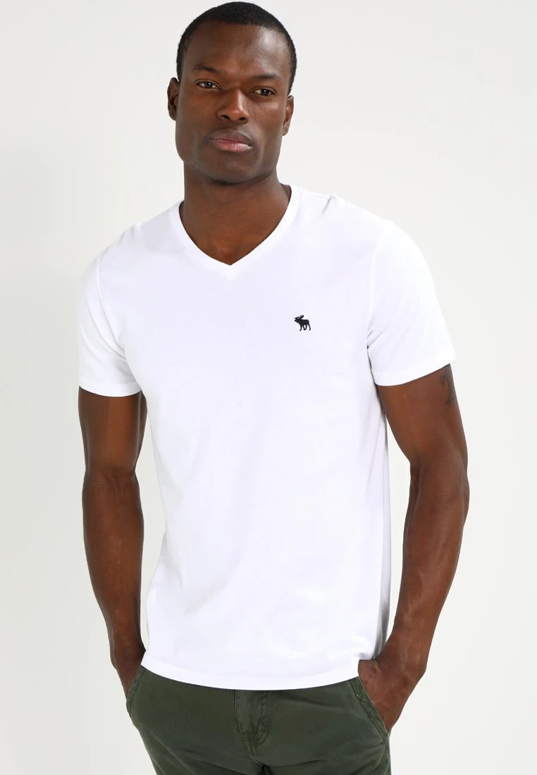 Abercrombie & Fitch Vneck 3 Pack - Basic T-Shirt - White/Black/Grey 2 Abercrombie & Fitch Vneck 3 Pack - Basic T-Shirt - White/Black/Grey - Image 2