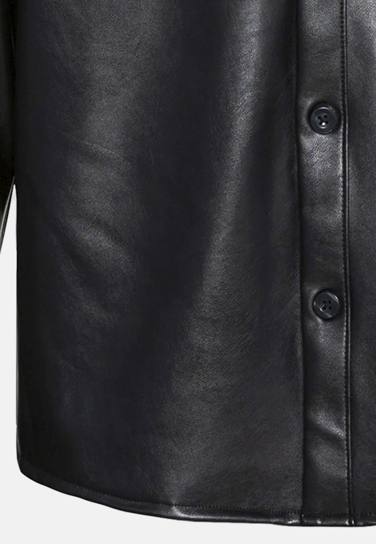 YOURTURN Unisex - Faux Leather Jacket - Black 3 YOURTURN Unisex - Faux Leather Jacket - Black - Image 3