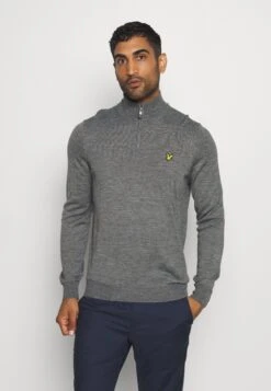 Lyle & Scott Golf Core Zip Mix - Jumper - Mid Grey Marl