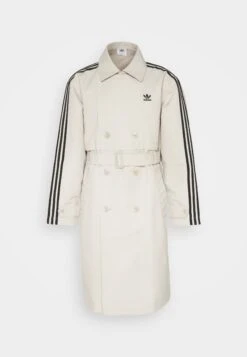 Adidas Originals 3 Stripe Coat Unisex - Trenchcoat - Beige -Trend Fusion Shop ef31e809e97e4c0a9b8a3e7f6e18737e