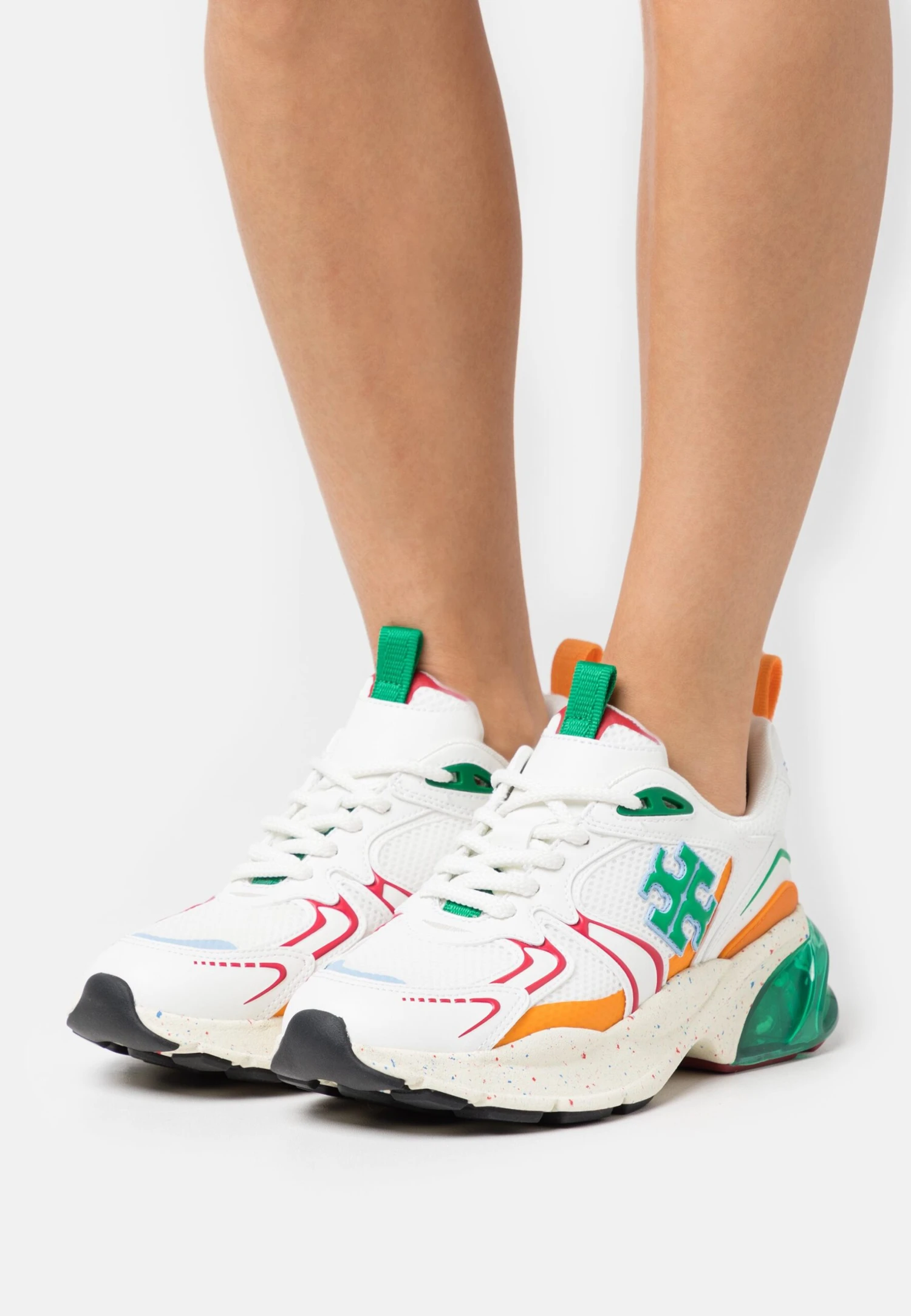 Tory Burch Good Luck Tech Trainer - Trainers - New Ivory/Green/Orange 1 Tory Burch Good Luck Tech Trainer - Trainers - New Ivory/Green/Orange