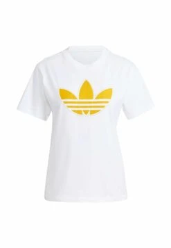 Adidas Originals Pearl Trefoil - Print T-Shirt - White -Trend Fusion Shop f95b905d7f23442a8e29fb926e319e66